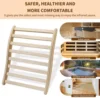 Sauna Backrest,S-Shape Canadian Natural Wood Hemlock Sauna Chair with Back, Non-Toxic Sauna Accessories Bench 1