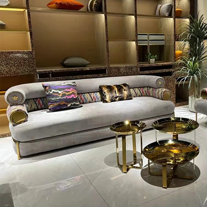 

luxury Living Rooms Sofa Home Creative Leisure Fabric Simple Designer Sofa Italian Medieval Relaxing Divano Letto Furniture
