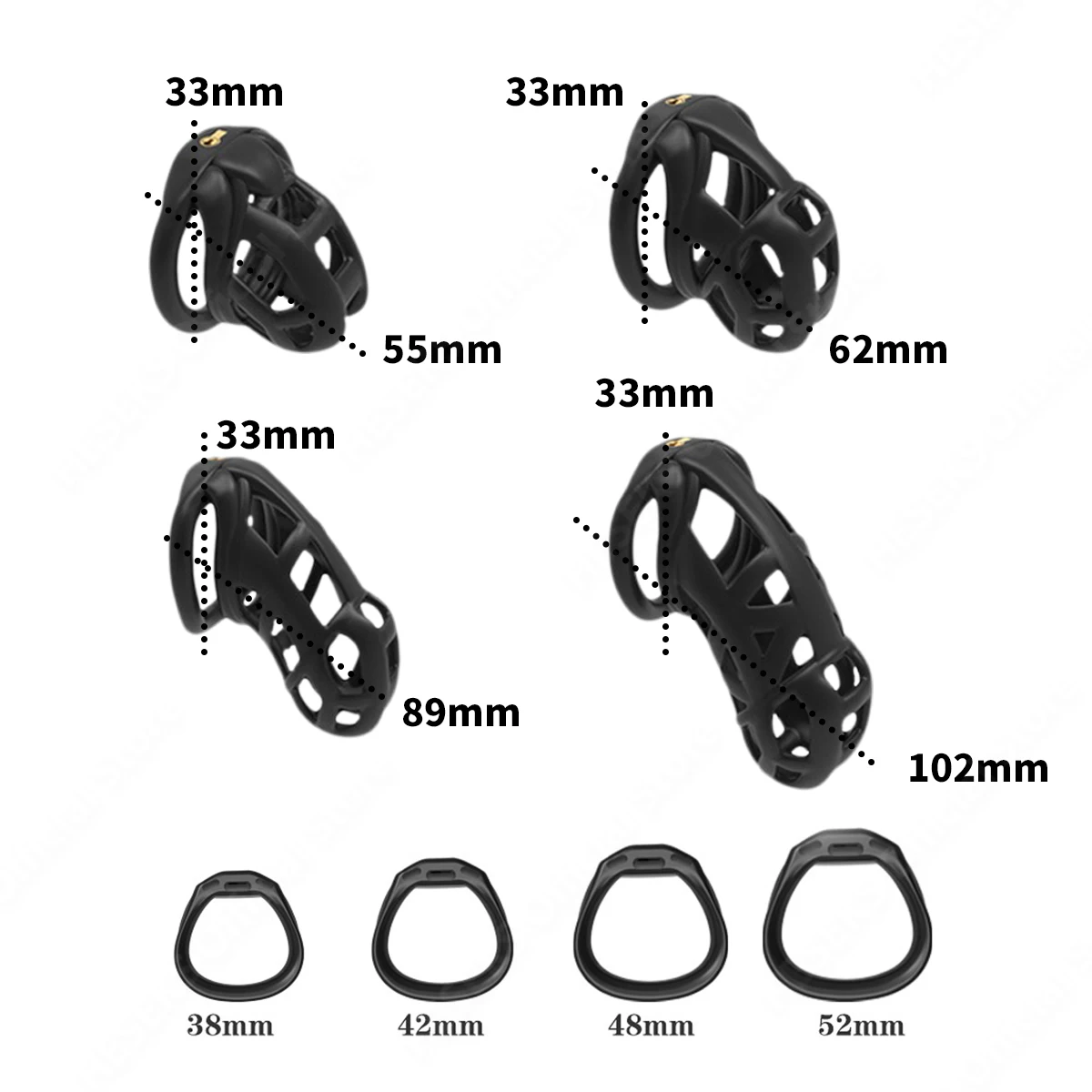 HESEKS Cobra Chastity Device for Sissy Beginner Invisible Lock 3D Penis Cock Cage with 4 Rings Bondage Exercise BDSM Sex Toys penis chastity cage chastity lock sex toy chastity cage accessory penis cock ring