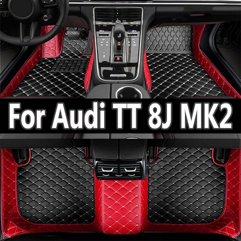 

Car Floor Mats For Audi TT 8J MK2 2007~2014 Luxury Leather Mat Auto Rugs Durable Pad Protective Carpets Set Car Accessories 2008