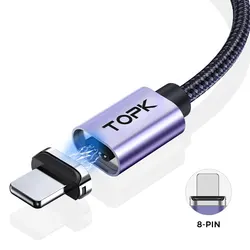 Magnetic Fast-Charge LED Cable with Universal Connectors - 1m(3.3ft) (I-Phone Grey)
