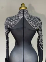 Stock Women Sexy Nightclub Evening Party Drag Queen Singer Dancer Stage Performance Costume Luxury Rhinestone Stretch Jumpsuit - Image 6