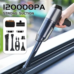 120000PA Car Vacuum Cleaner Mini Portable Handheld for Car Strong Suction Home Appliance Wireless Cleaning Machine