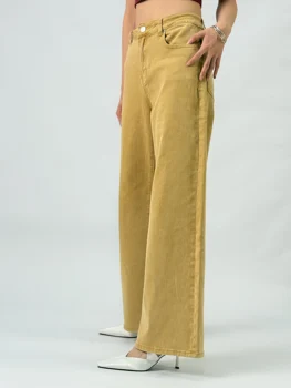 Y2K Style Loose-Fitting Women's Jeans - Solid Color Casual Comfort for Everyday Wear & Going Out" 1