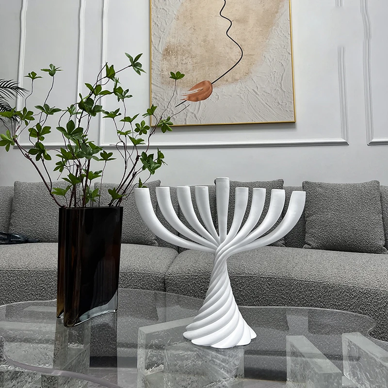 

Аксессуары для украшения дома, подсвечник, современный подсвечник из смолы, девять головок, модель комнаты, фотоподсвечник, геометрический орнамент