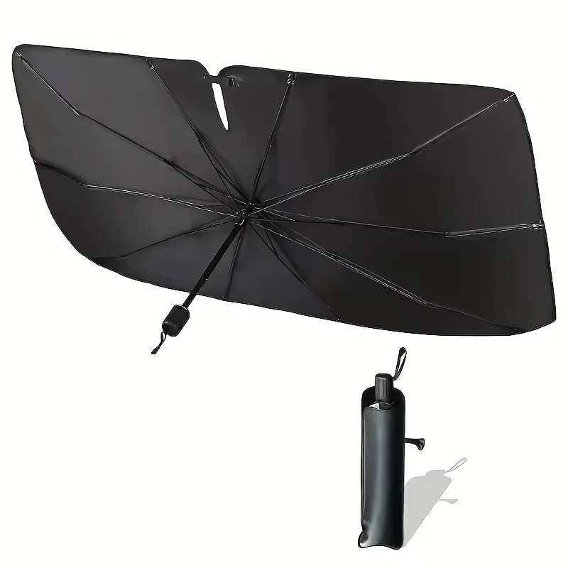 Nuovo Parasole Auto Migliorato, Copertura Parabrezza a Specchio a V, Ombrello Riflettente Anti-UV/Calore, Ripiegabile Rapidamente