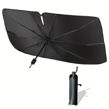 Nuovo Parasole Auto Migliorato, Copertura Parabrezza a Specchio a V, Ombrello Riflettente Anti-UV/Calore, Ripiegabile Rapidamente