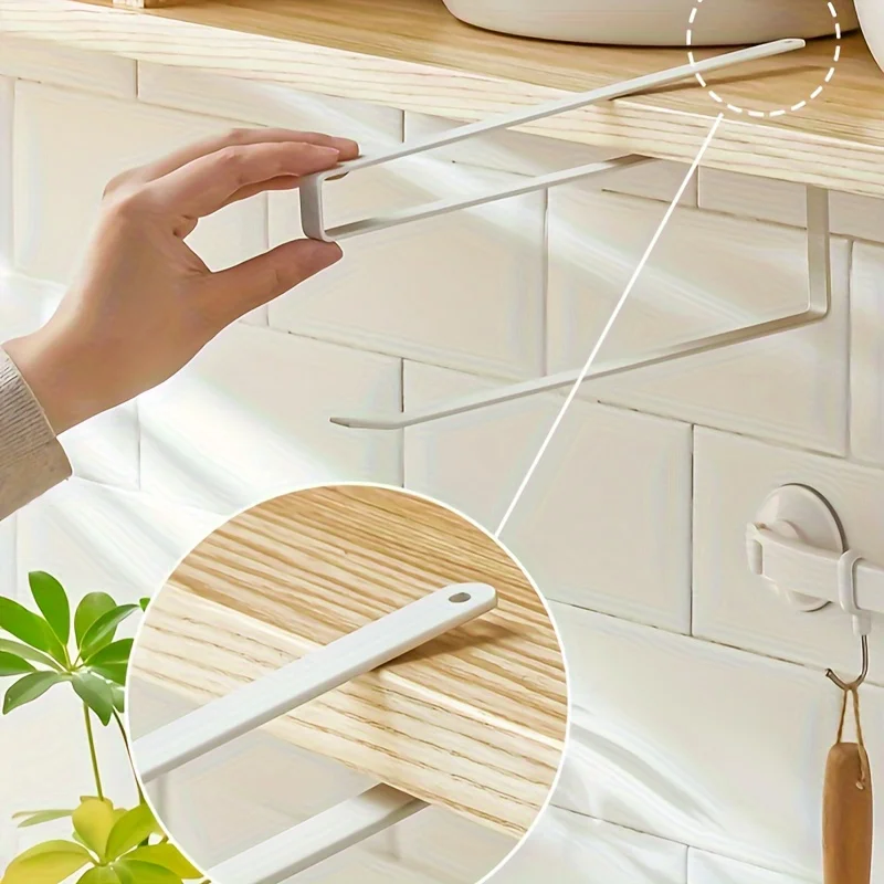 Stainless Steel Under-cabinet Tissue Rack Kitchen Towel Holder kitchen storage rack wall mounted organizer cabinet organizer shelves under sink storage rack under sink organizer