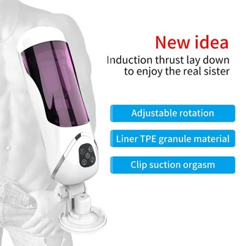 Full Automatic Piston Telescopic Rotation Male Masturbator Cup Adult Sex Toys Real Vagina Sucking Vibrator Hands Sex Machine 4