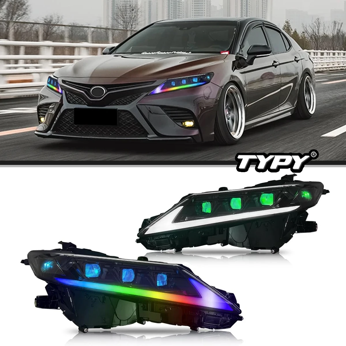 

TYPY Car Light For 2018-2023 Toyota 8th Camry RGB Headlight DRL Dynamic Lamps Sequential Turn Signal