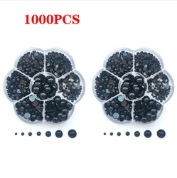 Assorted Black Resin Button Eyes for DIY Doll and Plush Toy Crafting (1000pcs)