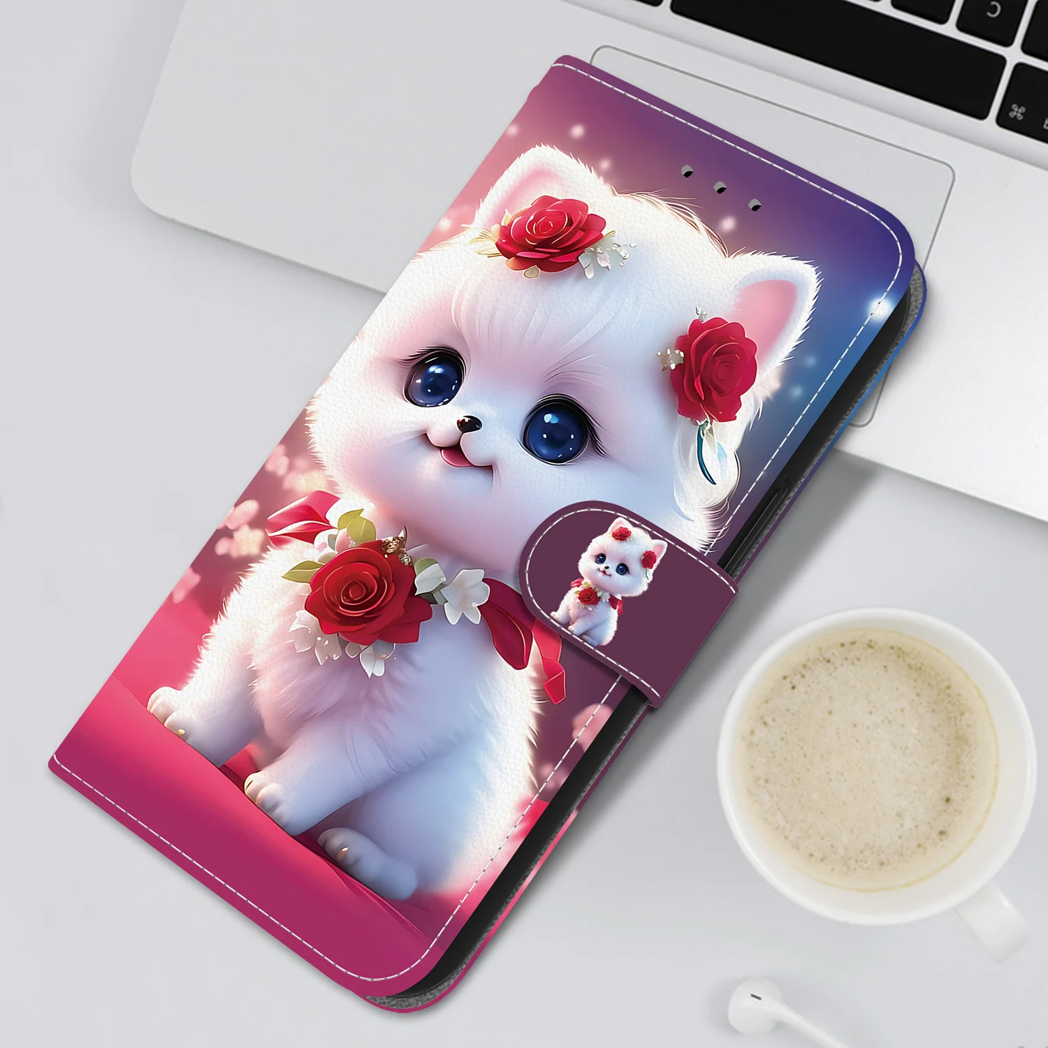 Elegant Leather Flip Back Cover - Beauty Phone Case Collection