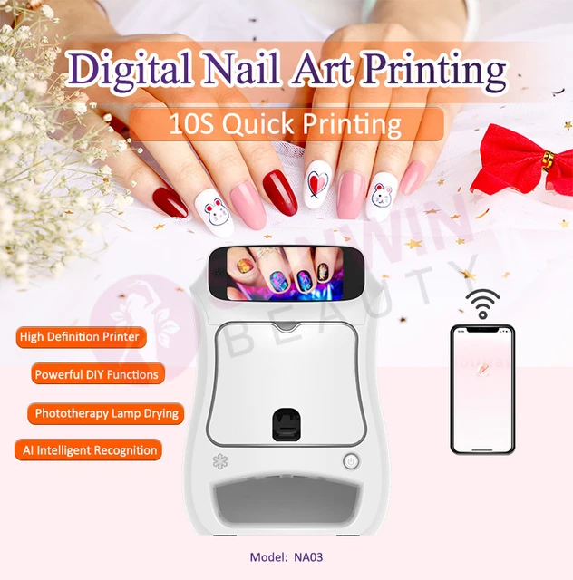 Professional Portable DIY Automatic Finger Nail Art Printer Printing Drying  3D Digital Nail Painting Machine Price with Dryer - AliExpress