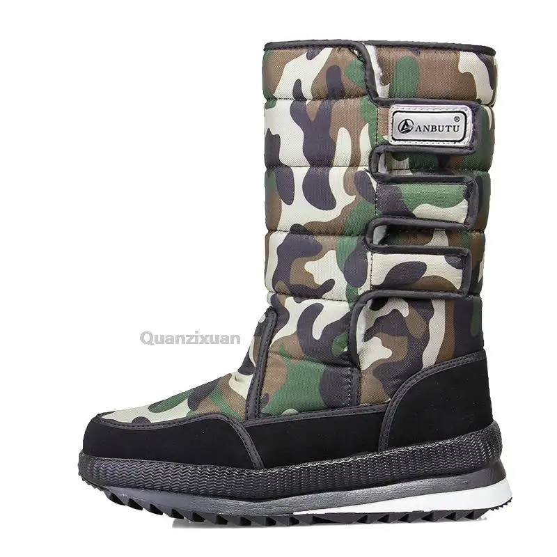 Winter Boots Men Non-slip Waterproof Men Boots Platform Snow Warm Plush Cotton Shoes Lightweight Male Winter Footwear