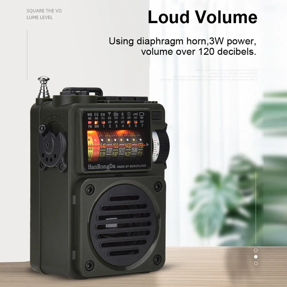 Portable Rechargeable AM FM Radio Music Player with Speaker