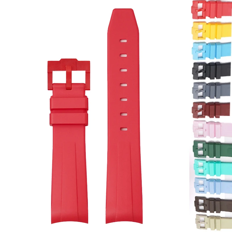 Cinturino In Gomma Con Estremità Curva Per Swatch X Omega Moonswatch Per Speedmaster 20Mm Fibbia Colorata Sport Impermeabile Sostituire Il Cinturino D