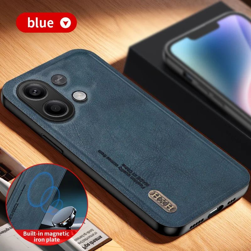 Xiaomi Redmi Note 6 64 Gb Funda Para Redmi Note 13 Funda Libro Para Xiaomi Redmi Note 13 4G - Cuero PU, Con Ranuras Para Tarjetas Y Bloqueo RFID, Azul Funda Redmi Note 13 4g