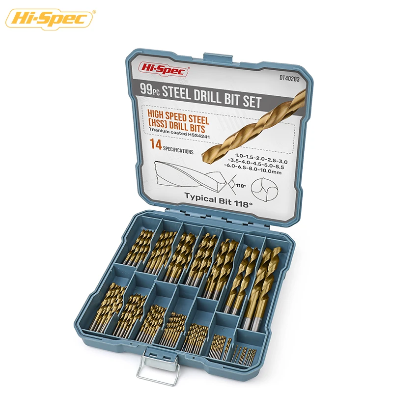 Hispec 99/130pcs Cobalt Alloys Drill Bit Set for Plate Wood Plastic