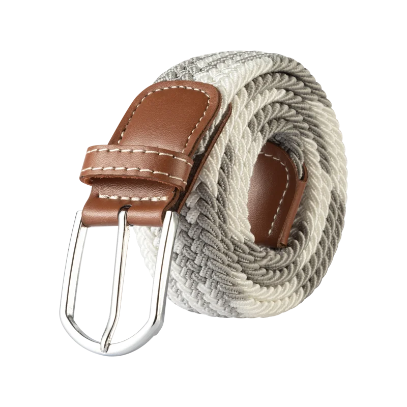Black Female Casual Knitted Pin Buckle Men Belt Woven Canvas Elastic Expandable Braided Stretch Belts for Women Jeans Belts Belt