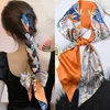 Brand Design Zebra In Flowers Women Scarf Luxury Silk Scarf Fashion Hair Headband Foulard Skinny Bag Scarves Neckerchief 4