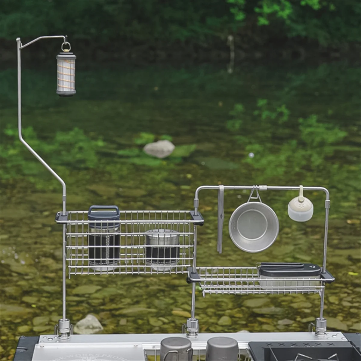 BAAU Outdoor -Table Supply Portable Stainless Steel Camping -Table Accessories New,Bowl Hanger