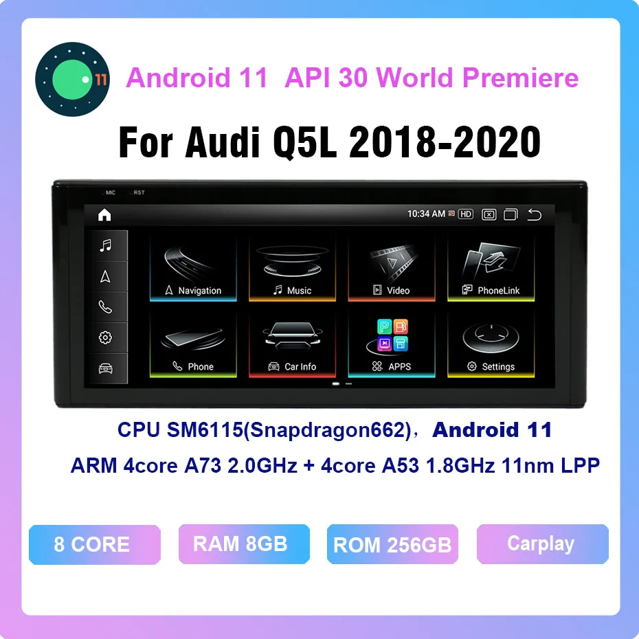 

COHO For Audi Q5L 2018-2020 Android 11.0 Octa Core 6+128G Car Multimedia Player Stereo Receiver Radio