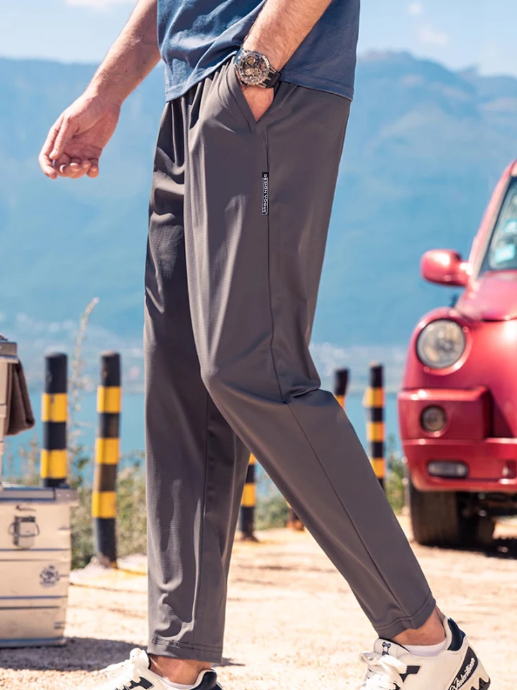 

Джинсы с эластичным поясом, мужские винтажные свободные прямые брюки в американском стиле, модные и универсальные широкие брюки