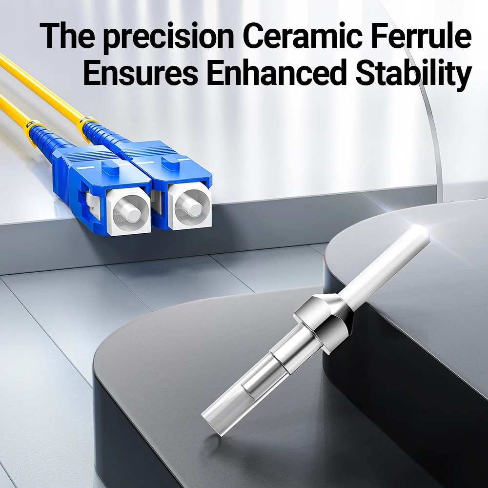 AMPCOM LC to SC UPC Fiber Optical Patch Cable Singlemode Simplex SMF 9/125&mu;m Single Mode Bend Insensitive 2.0mm Fiber Optic Cord fiber optic cable