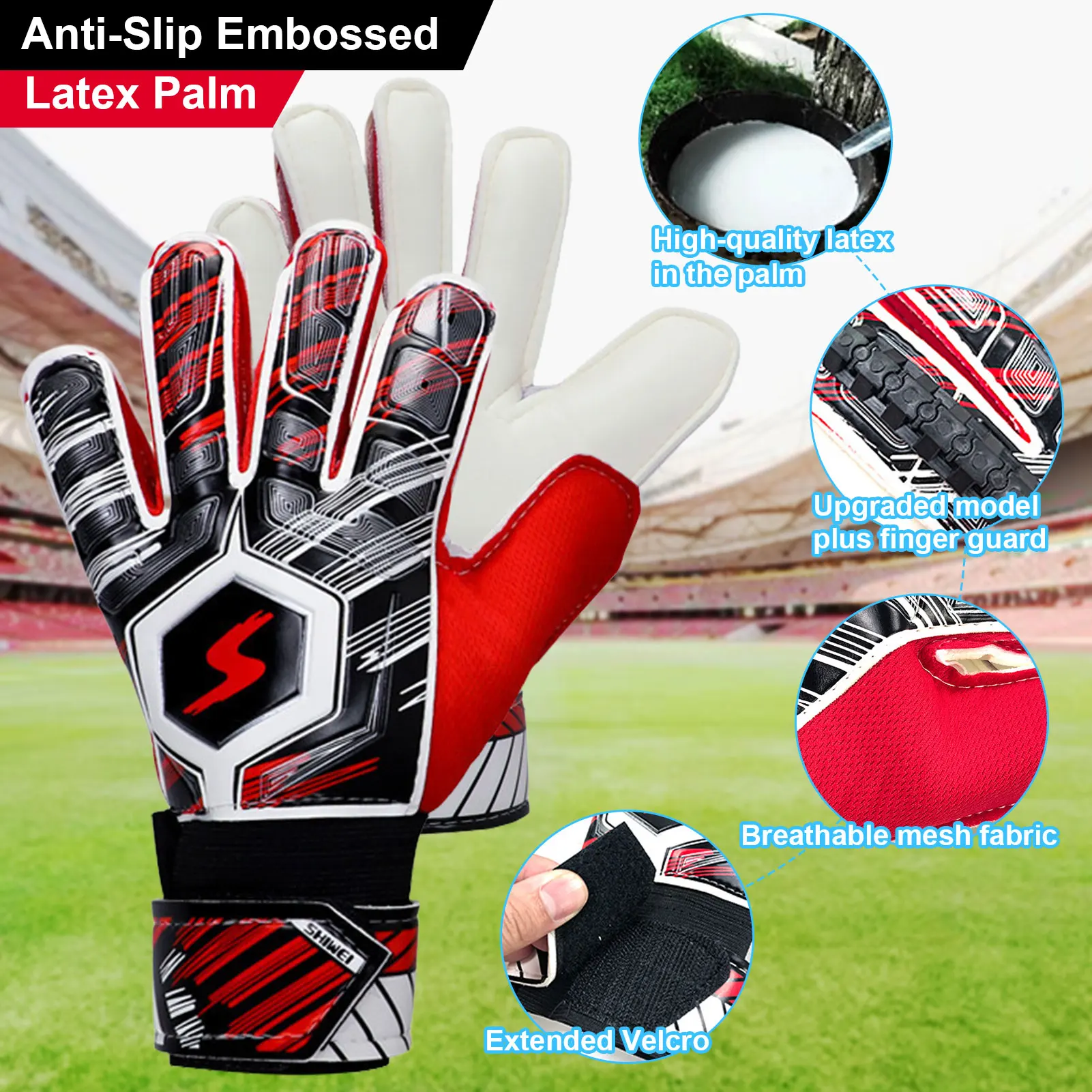 Guanti da portiere di calcio per bambini professionali guanti da portiere  di calcio in lattice morbido con protezione per le dita| | - AliExpress