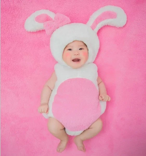 Big Ears Rabbit Sleeping Bag Baby Infant Rabbit Bunny Costume Animal Photo Photography Props White Pink Hat+romper
