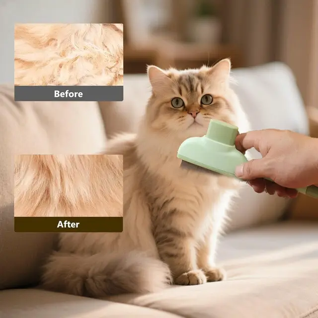 1/2PCS Pet Brush Dog Cat Fur Flash Brush for Long Short Hair Self-Cleaning Pet Comb for Removes Knots and Loose Hair Animal Comb 4