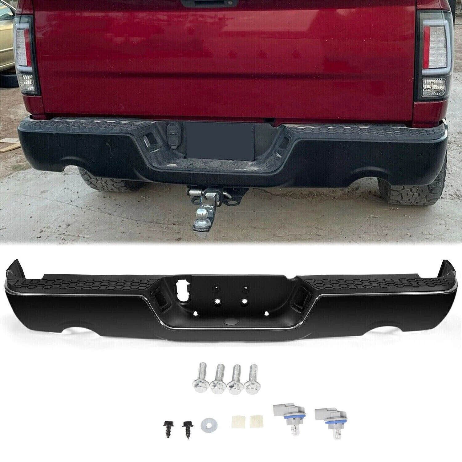 USAInStockBlackRearBumperforDodgeRam150020092018wDual
