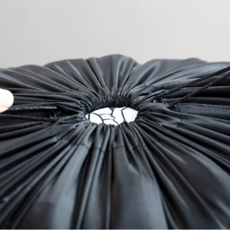 Black Foldable Storage Bags Waterproof Nylon Large Laundry Bag Machine Washable Sturdy Material Drawstring Closure  94x120cm 4