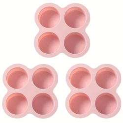 Reusable Silicone Non-Stick Egg and Cupcake Mold (Pink 3pcs)