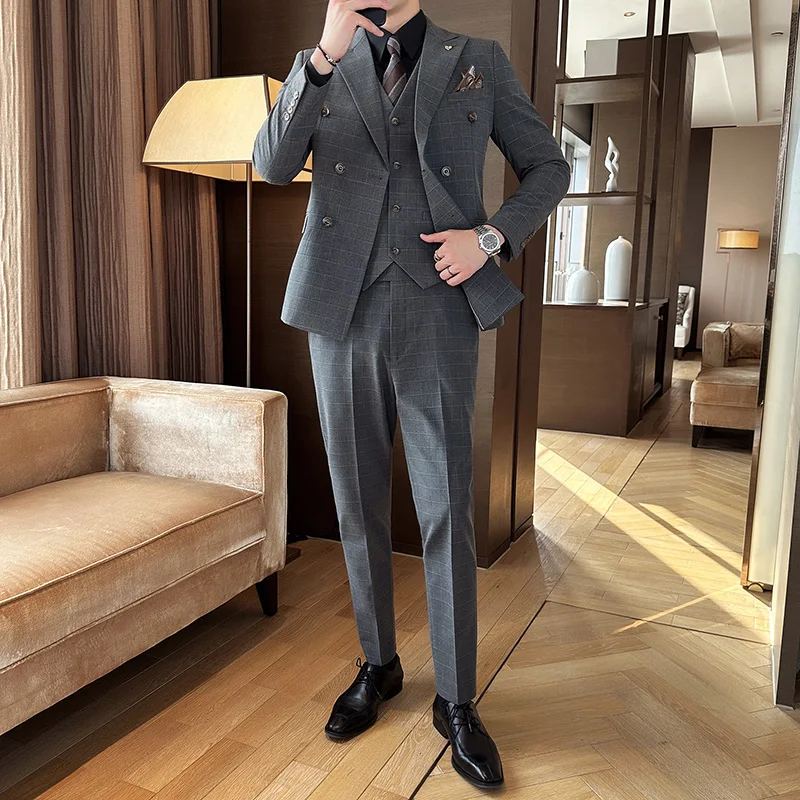 Autumn and Winter High-end Men's Business Wedding Suit (suit