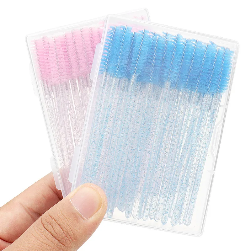 

Eyelash Brushes 50pcs with box eyelash extension supplies Disposable lash microbrushes Mini Mascara Wands Brush Makeup Tool