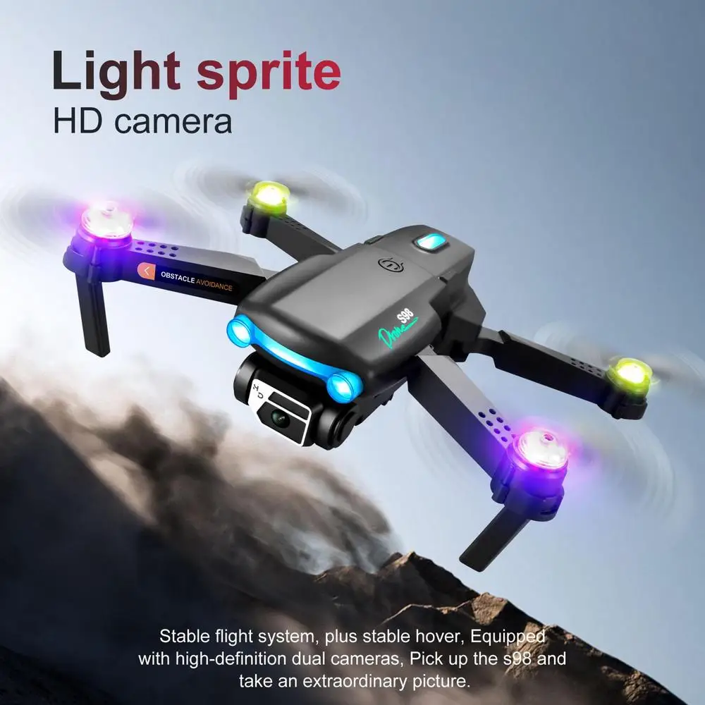 S98 4k Rc Drone Optical Flow Positioning Hover 1080p Hd Camera Foldable Rc Helicopter Wifi Fpv Hold Gift Toy - Camera Drones - AliExpress