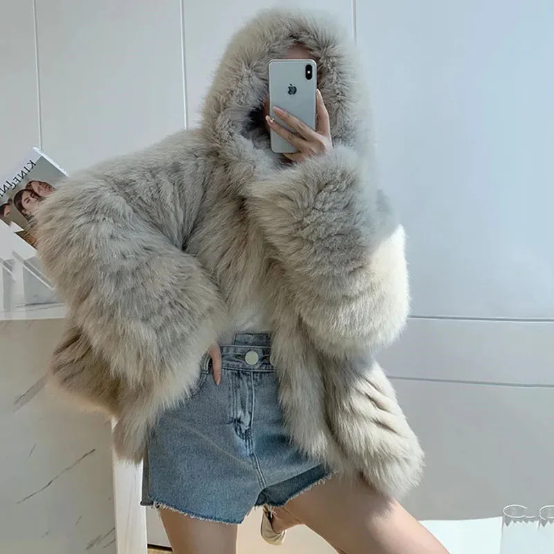 Women's Winter Coat Promotion Fox Hair Faux Fur Coats Female