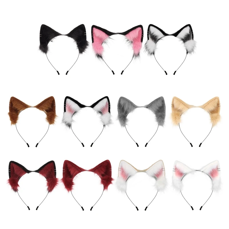 

Cartoon for Cat Ear Hair Hoop Live Broadcast Hair Holder Party Headwea