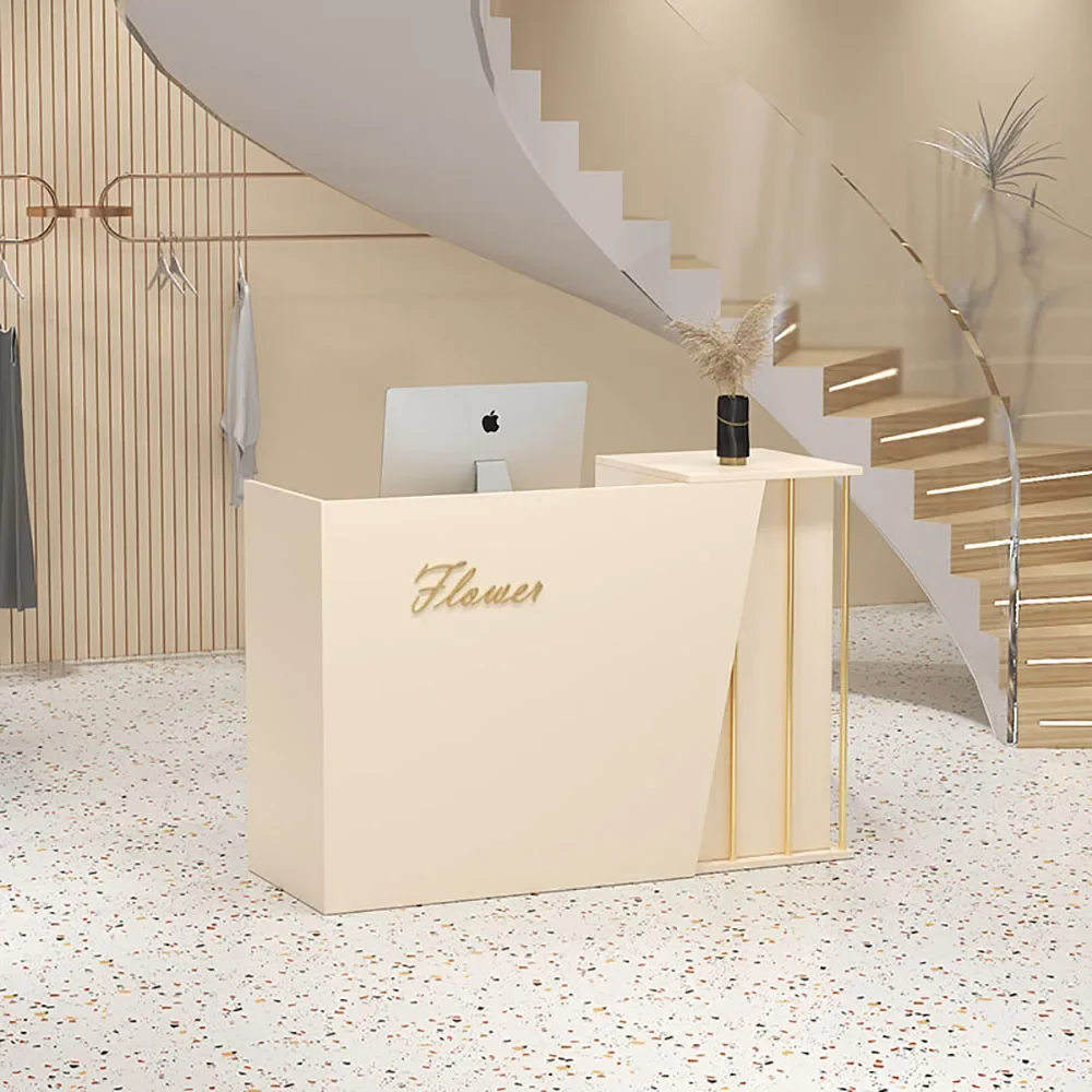 Modern Simple Office Reception Desks Clothing Store Front Desk Cashier Small Bar Table Beauty Salon Reception Desk Counter