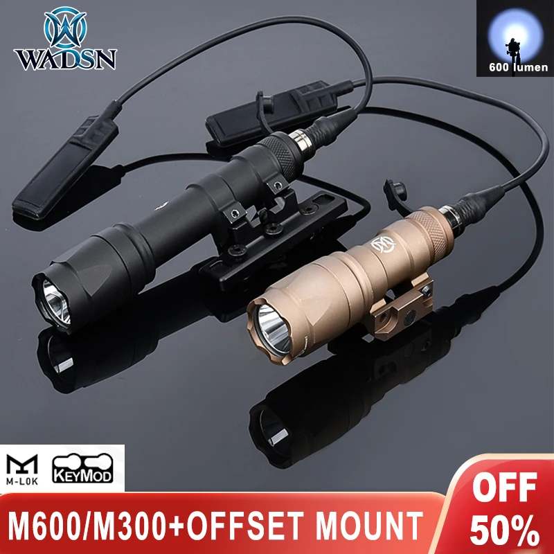 WADSN M600C Tactical Flashlight SF M300A Scout Light Offset Adaptive