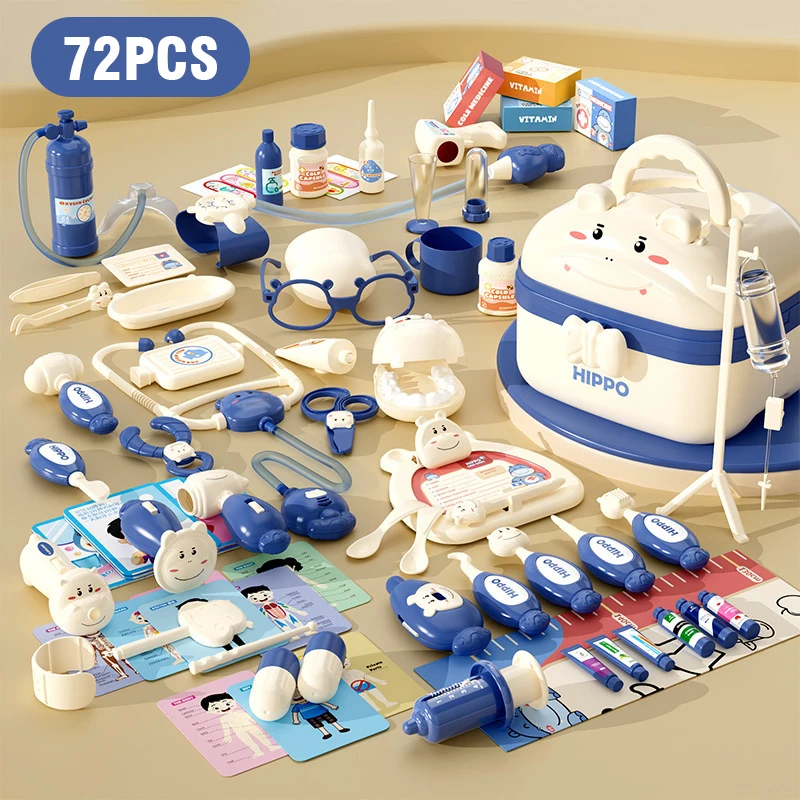 Kids Doctor Set Pretend Play Girls Boys Simulated Nurse Doctor Stethoscope Injection Home Medical Toolbox Toys for Children Gift 5