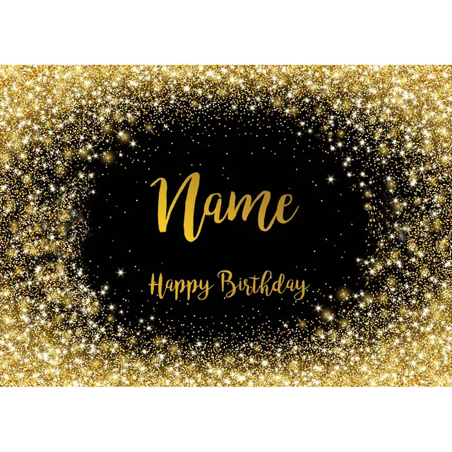 Birthday Banner Customize Photo Background Custom Name Silver Golden Pink Glitter Photophone Backdrops Party Decor Photocall Light Brown