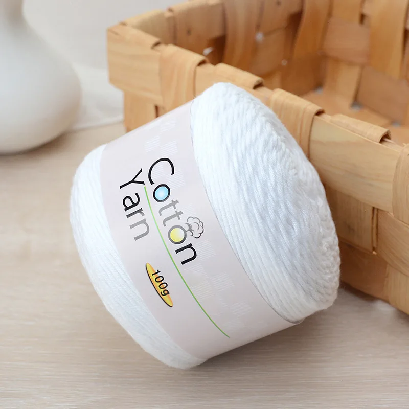 1Pc 100g 100% Cotton hand knitting yarn soft Crochet Yarn knit threads For Sweater Scarf blanket hat crocheting line amigurumi 3