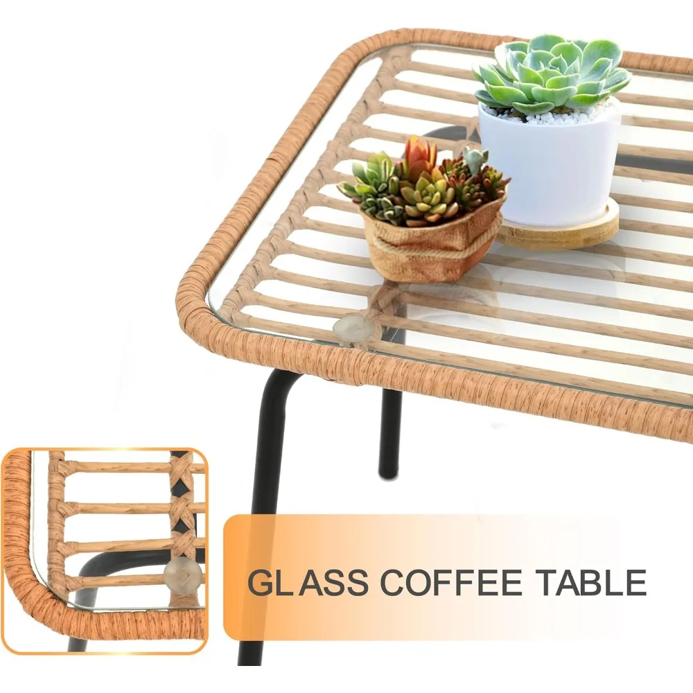3-Piece Rattan Patio Furniture Set 6