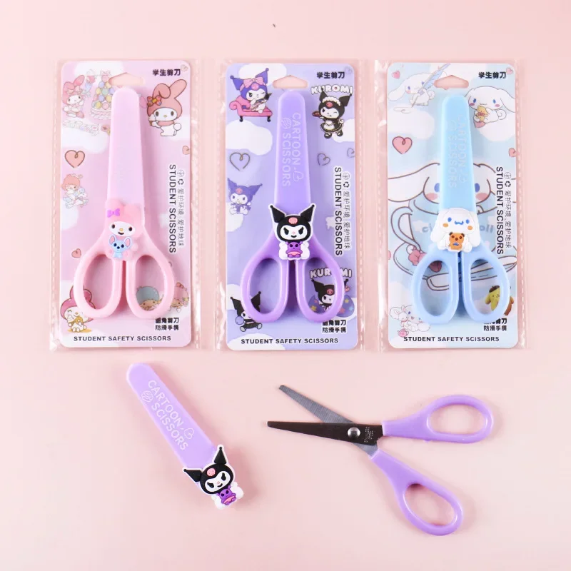 

Sanrio Kuromi Portable Scissors Cute Anime Cartoon Cinnamoroll Child Multifunction Art Designing Paper Cutter Knife Holiday Gift