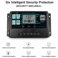 Contrôleur de Charge solaire 100A PWM, écran LCD 12V/24V, double USB 5V, panneau de sortie, régulateur de batterie Intelligent 6