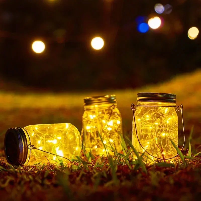 

Solar Lights Garden Decoration Outdoor Solar Lamp Jar Lid Light Waterproof Fairy String Lights Solar Powered