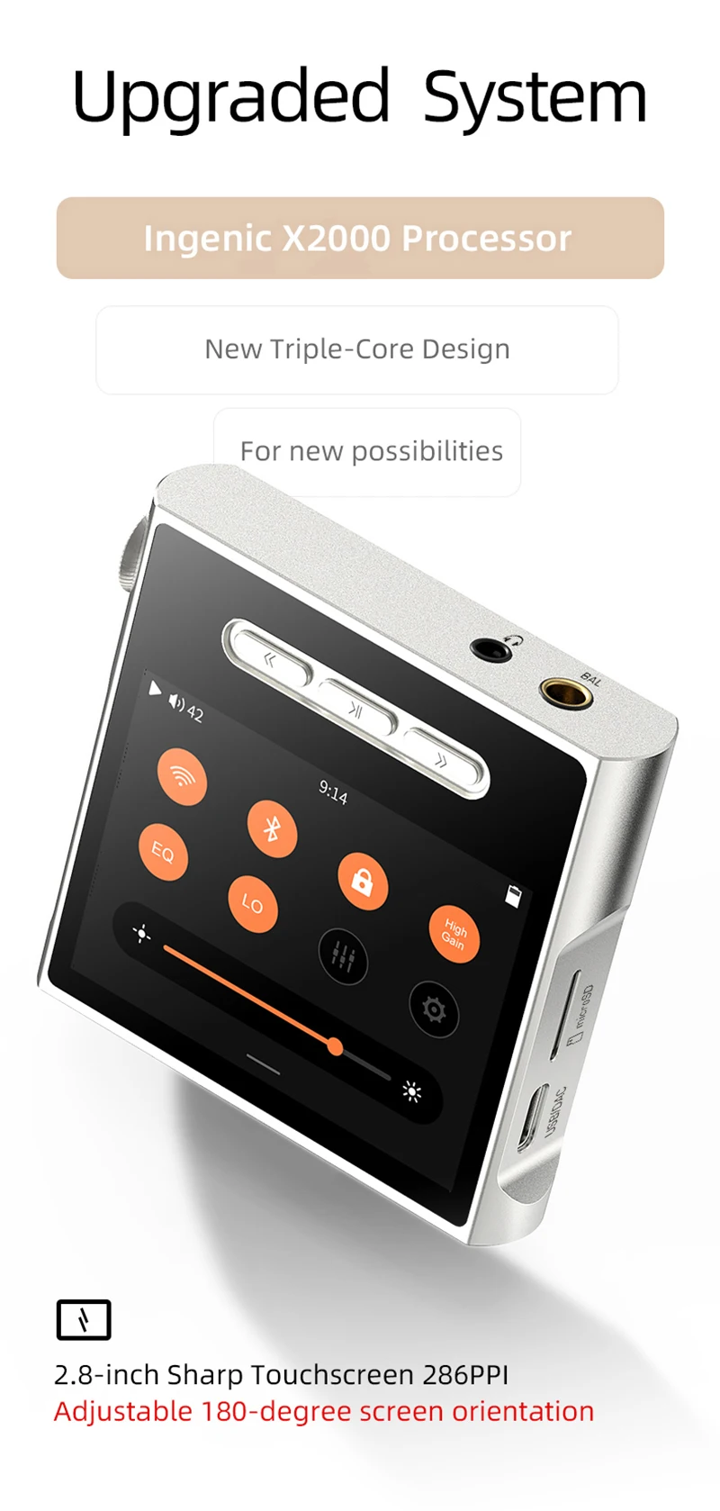 SHANLING M1s ポータブルプレーヤー Shanling m1s-Hi-Fiオーディオポータブル音楽mp3プレーヤー