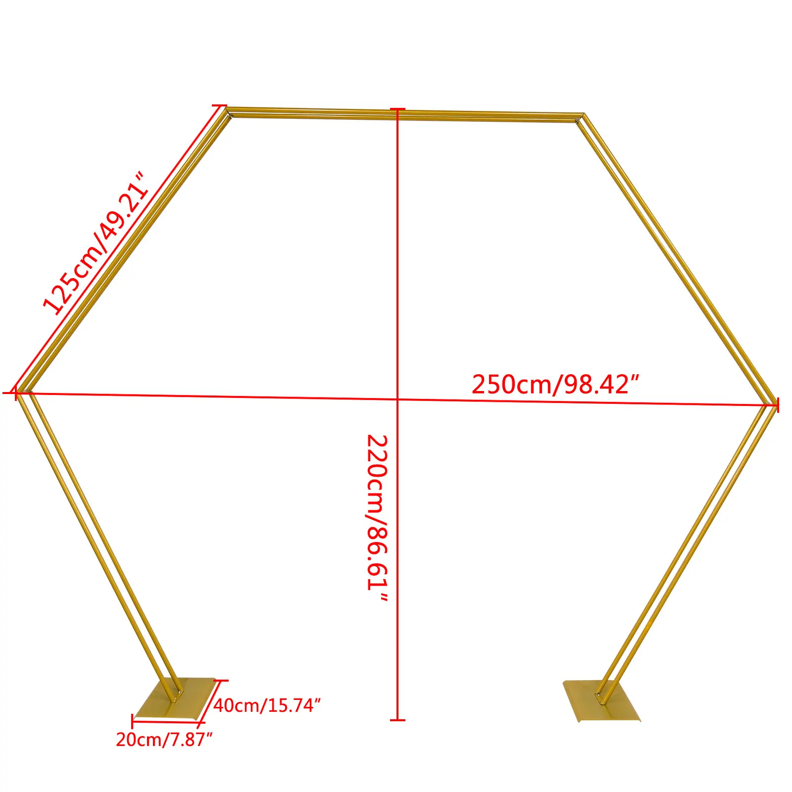 Wedding arch stand wedding arch set wedding flower stand Gold Wedding Flower Frame Hexagon Arch Flower Balloon Rack Steel Pipe Wedding Prop Backdrop Stand Frame Wall Pro